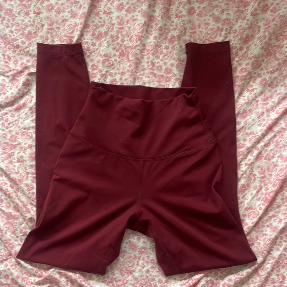Burgundy High-Waisted Leggings
